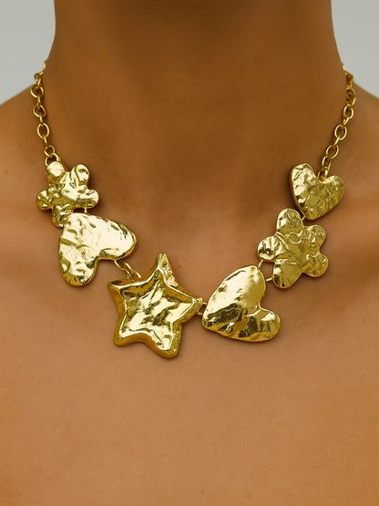 Chunky Star Heart Necklace
