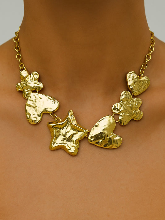 Chunky Star Heart Necklace