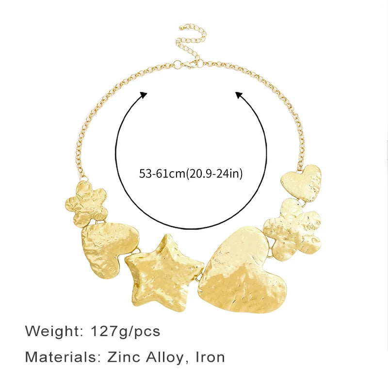 Chunky Star Heart Necklace
